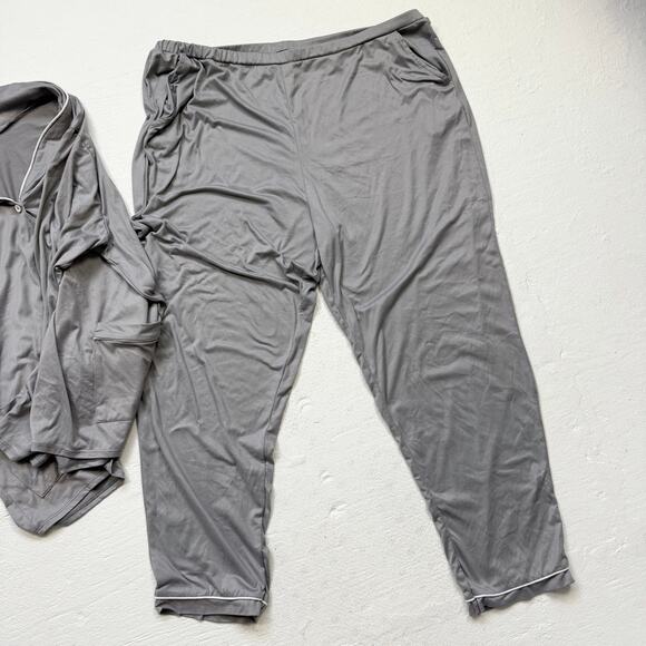 Laundry by Shelli Segal Gray Pajama Set 1X Super Soft Stretchy 2-Piece - Picture 3 of 6
